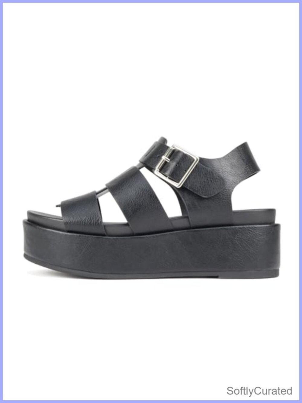 Women Round Toe Flatform Fisherman Wedge Sandals Adjustable Buckle Casual